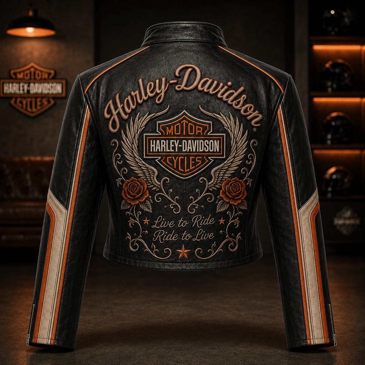 Premium HLDV Cropped Leather Zipper Jacket TNSM